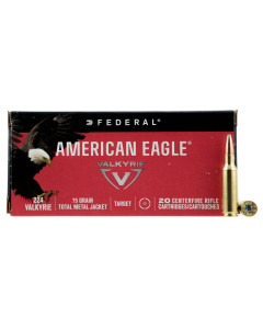 Federal AE224VLK1 American Eagle 224 Valkyrie 75 GR Total Metal Jacket (TMJ) 20 Rd