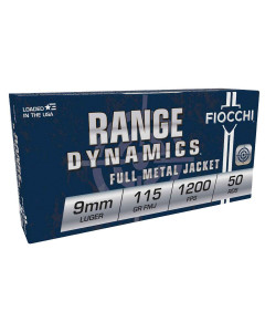 Fiocchi Range Dynamics 9mm 115gr FMJ 1000rd Case