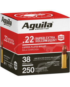 Aguila Super Extra High Velocity 22 LR 38Gr Copper Plated HP 250 Box