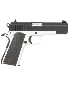 Tisas 1911 Aviator Carry Frame 45 ACP 7+1, 4.25" Stainless Steel Barrel, Black Cerakote Serrated Carbon Steel Slide, Aluminum/Black Cerakote Aluminum Frame w/Beavertail, Black Overmolded Grip