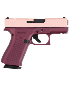 Glock G43X MOS Sub-Compact 9mm Luger 10+1, 3.41" - Rose Cerakote MOS Cut, Black Cherry Cerakote Polymer Frame 