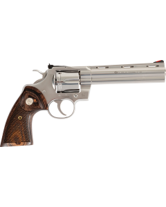 Colt Python Target 357 Mag 6rd 6" Polished Stainless Vent Rib Barrel, Cylinder & Frame, Walnut w/ Medallion Grip