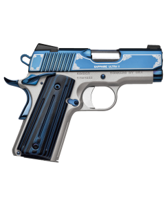 Kimber Mfg Inc. Sapphire Ultra II 9mm 8+1 3" Bright Blue PVD Coating Stainless Steel Slide Satin Silver G10 Grip