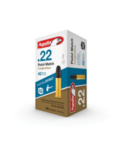 Aguila Pistol Match Competition 22 LR 40 gr Lead Solid Point 50 Bx