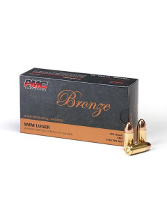 PMC Bronze 9mm Luger Handgun Ammo - 124 Grain FMJ