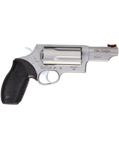 Taurus Judge Magnum Revolver - Stainless Steel| 45 Colt - 410 Mag | 3" Barrel | 5rd | Rubber Grip | Fiber Optic Sight