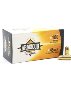 Armscor Precision 45 ACP Auto Ammo 230 Grain Full Metal Jacket 100rd Box or 1200rd Case