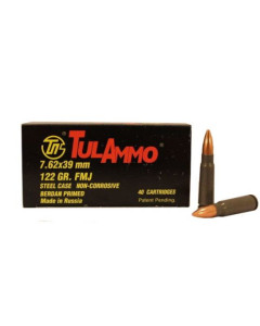 Tula Centerfire Rifle 7.62x39mm 122 GR Full Metal Jacket Steel Case