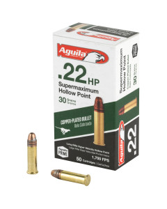 Aguila Ammunition Rimfire, Supermaximum, 22LR, 30Gr, Hollow Point, 50 Round Box 1B222297