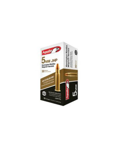 Aguila Ammunition Rifle, 5MM RFM (Remington Rimfire Magnum), 30Gr, Jacketed Hollow Point, 50 Round Box 1B222406