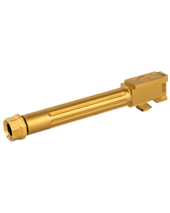 Agency Arms Mid Line Barrel, 9MM, Titanium Nitride Finish, Threaded And Fluted, Fits Glock 17 Gen 5 MLG17G5T-FTIN