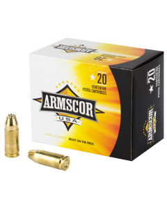 Armscor 9MM, 124 Grain, Jacketed Hollow Point, 20 Round Box AC9-7N