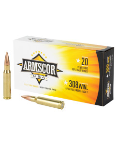 Armscor 308 Win, 147 Grain, Full Metal Jacket, 20 Round Box FAC308-1N