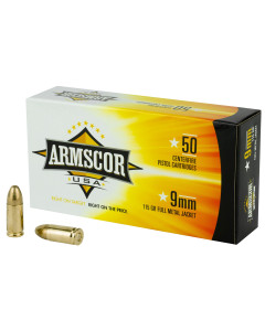 Armscor 9MM, 115 Grain, Full Metal Jacket, 50 Round Box FAC9-2N