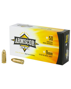 Armscor 9MM, 124 Grain, Full Metal Jacket, 50 Round Box FAC9-4