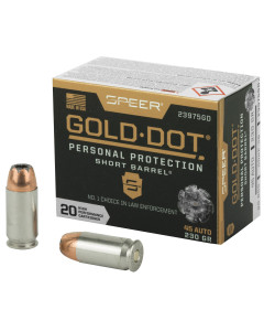 Speer Ammunition Speer Gold Dot, Personal Protection, 45ACP, 230 Grain, Hollow Point, Short Barrel, 20 Round Box 23975GD