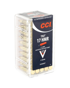 CCI TNT, 17 HMR, 17 Grain, Jacketed Hollow Point, 50 Round Box 53