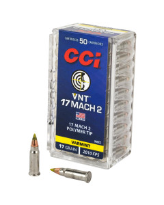 CCI Mach 2, 17 Hornady Mach 2, 17 Grain, Varmint Tip, 50 Round Box 948CC