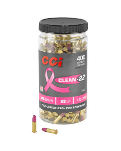 CCI CCI 22LR, 40Grain, Pink Soft Point, Clean-22, 400 Round Bottle 955CC