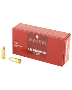 Fiocchi Ammunition Centerfire Pistol, 25ACP, 50 Grain, Full Metal Jacket, 50 Round Box 25AP