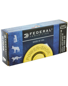 Federal PowerShok, 22-250, 55 Grain, Soft Point, 20 Round Box 22250A
