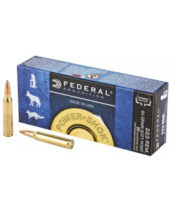 Federal PowerShok, 223REM, 64 Grain, Soft Point, 20 Round Box 223L