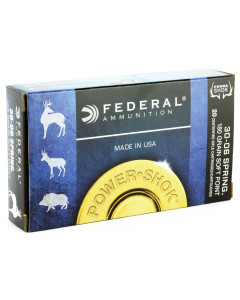 Federal PowerShok, 30-06, 180 Grain, Soft Point, 20 Round Box 3006B