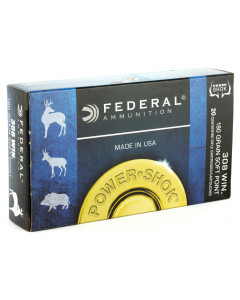 Federal PowerShok, 308WIN, 180 Grain, Soft Point, 20 Round Box 308B