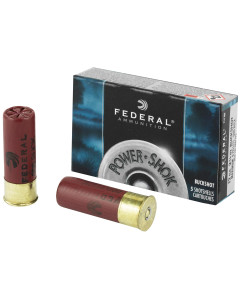 Federal PowerShok, 12 Gauge, 2.75", 000 Buck, 8 Pellets, 5 Round Box F127000
