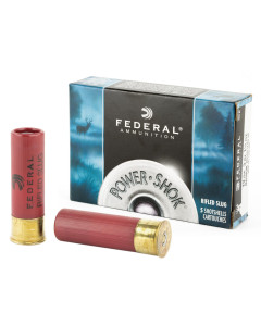Federal PowerShok, 12 Gauge, 3", Mag Dram, 1.25oz, Rifled Slug, Hollow Point,5 Round Box F131RS