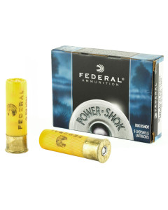 Federal PowerShok, 20 Gauge, 2.75", 3 Buck, Max Dram, Buckshot, 20 Pellets,5 Round Box F2033B