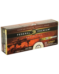 Federal Gold Medal, 223 Remington,  73 Grain, Berger Hybrid BTHP, 20 Round Box GM223BH73