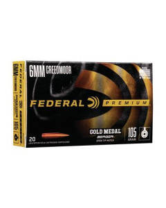 Federal Gold Medal, Berger, 6MM Creedmoor, 105 Grain, Boat Tail Hollow Point, 20 Round Box GM6CRDBH1