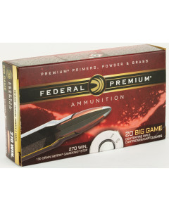 Federal Premium, 270WIN, 130 Grain, Boat Tail, Soft Point, 20 Round Box P270D