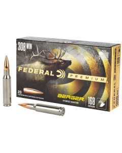 Federal Premium, Berger Hybrid Hunter, 308 Win, 168 Grain, 20 Round Box P308BCH1