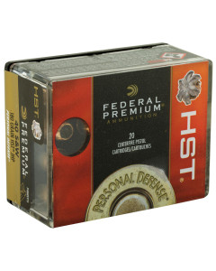 Federal Premium HST, Personal Defense, 40S&W, 180 Grain, Jacketed Hollow Point, 20 Round Box P40HST1S