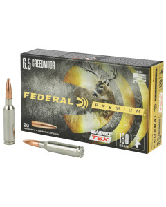 Federal Premium, Barnes, 6.5 Creedmoor, 130 Grain, Triple Shock X, 20 Round Box, California Certified Nonlead Ammunition P65CRDBTSX1