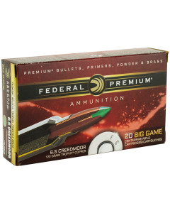 Federal Premium, 6.5 CREEDMOOR, 120 Grain, Trophy Copper, Lead Free, 20 Round Box, 200 Round Per Case, California Certified Nonlead Ammunition P65CRDTC1