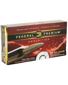 Federal Premium, 7MM REM, 165 Grain, Boat Tail, Soft Point, 20 Round Box P7RE