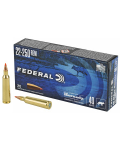 Federal Varmint and Predator, V-Max, 22-250 Remington, 40 Grain, 20 Round Box V22250VM40