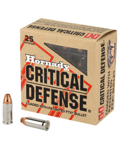 Hornady Critical Defense, 25 ACP, 35 Grain, FlexTip, 25 Round Box 90014
