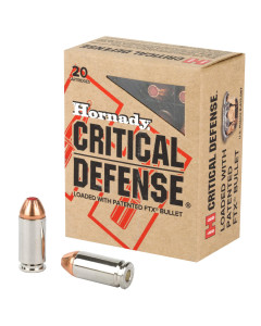 Hornady Critical Defense, 40S&W, 165 Grain, Flex Tip, 20 Round Box 91340
