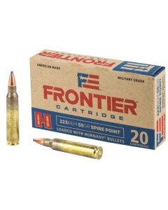 Frontier Cartridge Lake City, 223 Rem, 55 Grain, Spire Point, 20 Round Box FR120