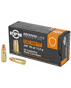 Prvi Partizan Handgun Defense, 7.62X25 Tokarev, 85Grain, Jacketed Hollow Point, 50 Round Box PPD7TF
