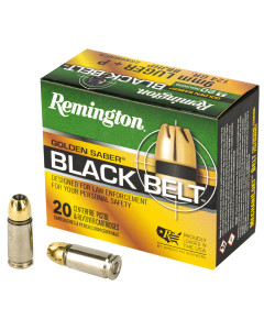 Remington Golden Saber Black Belt, 9MM Luger +P, 124 Grain, Jacketed Hollow Point, 20 Round Box 29427