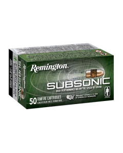 Remington Subsonic,22 LR, 40 Grain, Copper Plated Hollow Point, 50 Round Box 21135