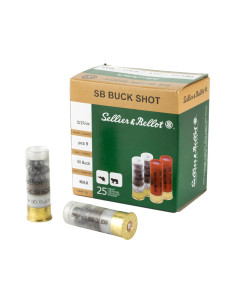 Sellier & Bellot Shotshell, 12 Gauge, 2.75", 00 Buck, 9 Pellets, 25 Round Box SB12BSG