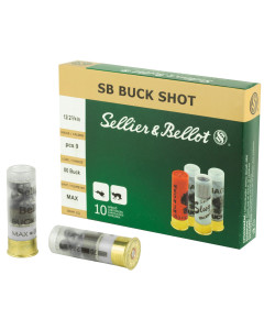 Sellier & Bellot Shotshell, 12 Gauge, 2.75", 00 Buck, 9 Pellets, 10 Round Box SB12BSJ