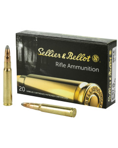 Sellier & Bellot Rifle, 8MM Mauser, 196 Grain, Soft Point Cut-Through Edge, 20 Round Box SB857JSB