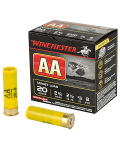 Winchester Ammunition AA Target Load, 20 Gauge, 2.75", #8, .875oz, Shotshell, 25 Round Box AA208